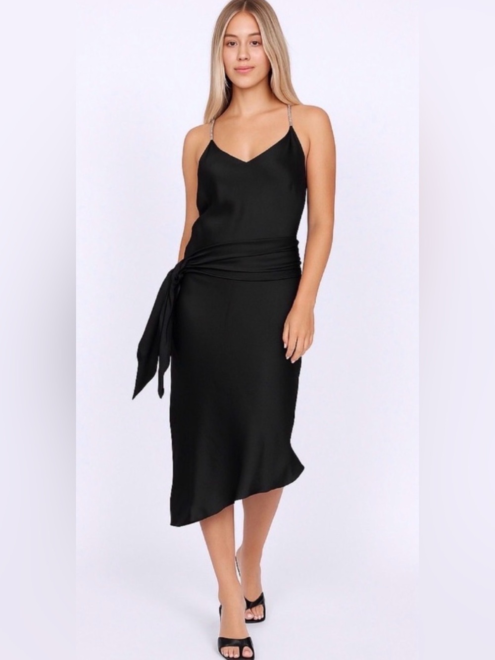 Gold Hawk Aimee Viscose Slip Dress (black)
